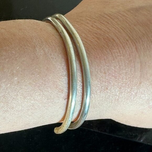 Sterling Silver 925 Cuff Bracelets Handmade Rustic Bangles - Picture 2 of 11